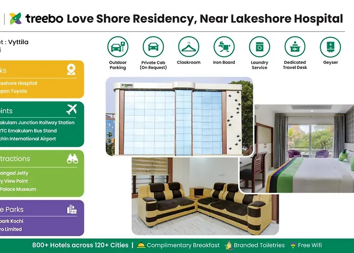 Treebo Love Shore Residency, 290 M From Lakeshore Hospital